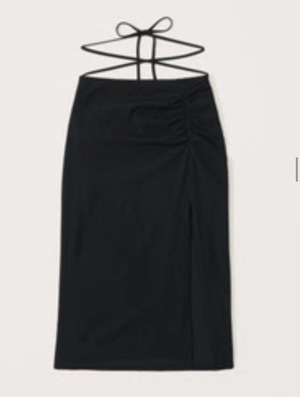 Abercrombie & Fitch Black Tie-Front Midi Skirt